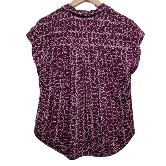 Anthro Maeve Sleeveless Button up Top Geometric Swirls Work Office Career Small - Picture 2 of 8